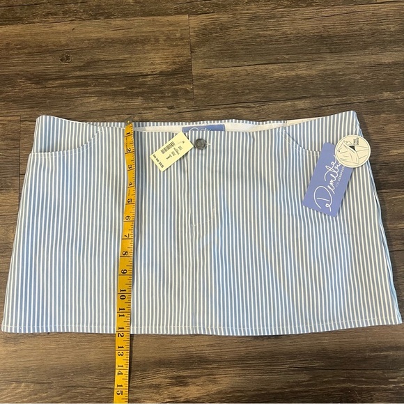 NWT Demetra Aeropostale Blue White Striped Low-Rise Denim Mini Pocket Skirt L - Picture 11 of 12